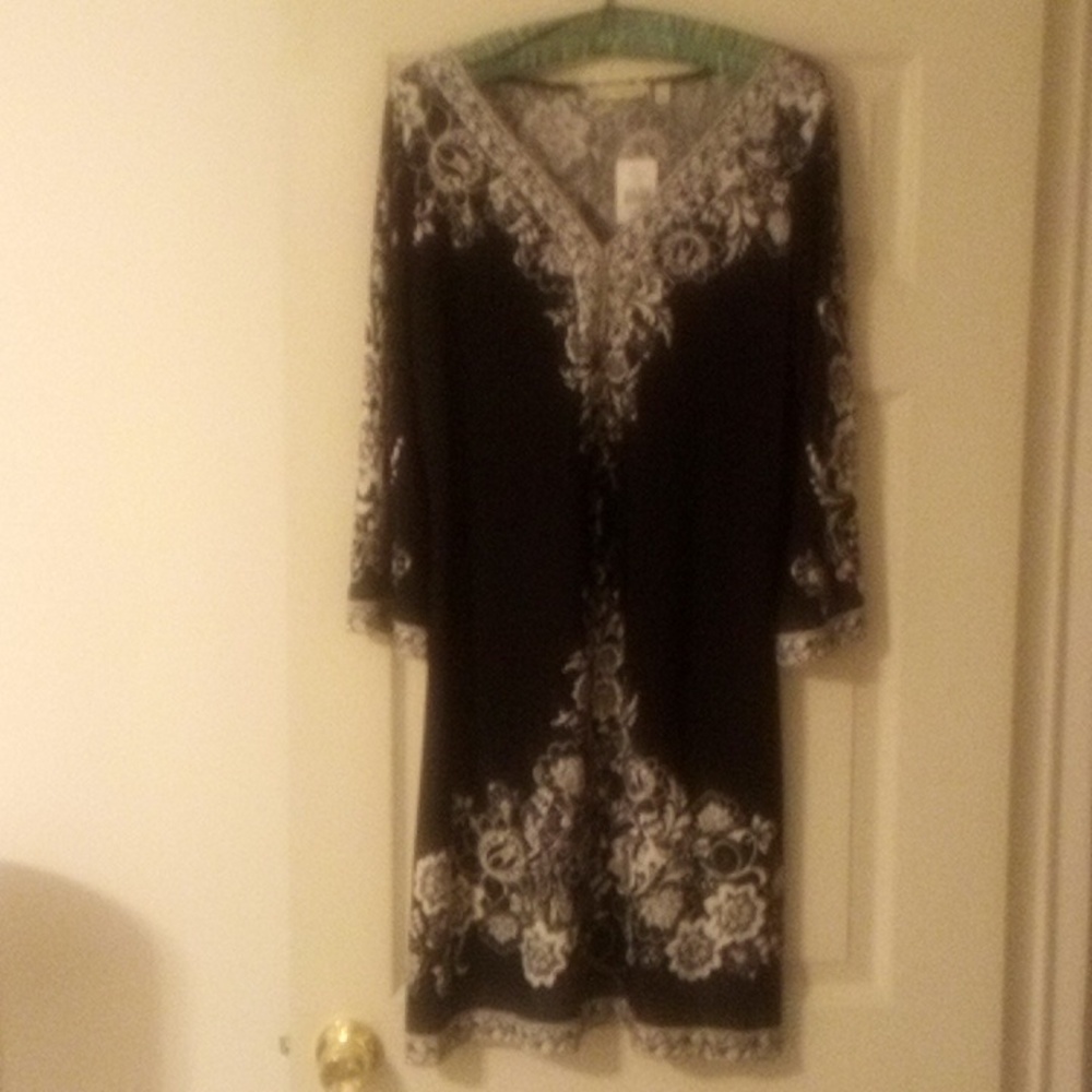 Maria Gabrielle Elegant Black and White  Dress - Large - NWT!